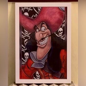 RARE Custom Framed Vintage 1953 Walt Disney’s Peter Pan “Captain Hook” Wall Art